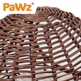 Pet Bed Elevated PaWz Rattan Cat Dog House Round Wicker Basket Kennel Egg Shape