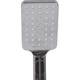 Rain Shower Head Set Silver Square Brass Taps Mixer Handheld High Pressure