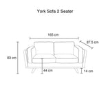 York Sofa 2 Seater Teal