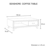 Seashore Coffee Table 2 Drawers