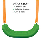 Kids 4-Seater Swing Set Purple Green