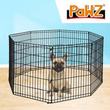 Pet Playpen Puppy Exercise 8 Panel Fence Black Extension No Door 30"