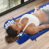 Acupressure Mat Yoga Massage Shakti Sit Lying Pain Stress Relax Blue 68 x 42cm