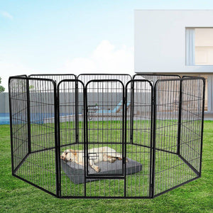 Pet Playpen PaWz 8 Panel Puppy Exercise Cage Enclosure Fence Cat Play Pen 32''