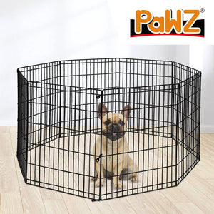 Pet Playpen Puppy Exercise 8 Panel Fence Black Extension No Door 42"