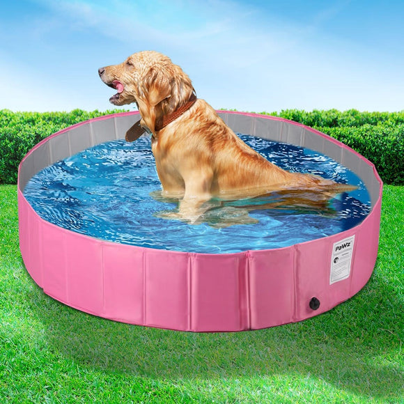 Portable Pet Swimming Pool Kids Dog Cat Washing Bathtub Outdoor Bathing Pink L