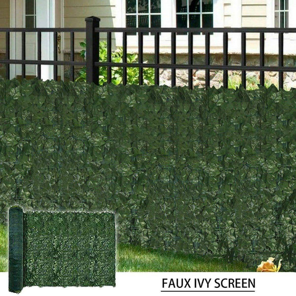 Artificial Plant Ivy Leaf Hedging & Privacy Screen (shade cloth backing) 3m x 1m Roll