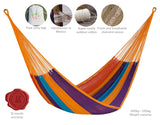 Mayan Legacy King Size Outdoor Cotton Mexican Hammock in Alegra Colour
