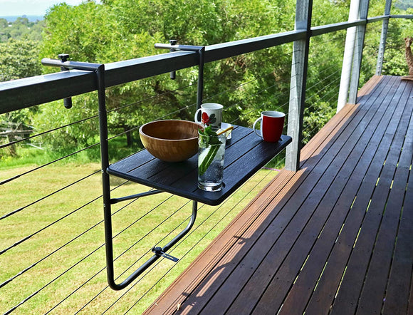 HOME Shelf Wood Grain Finish Balcony Table
