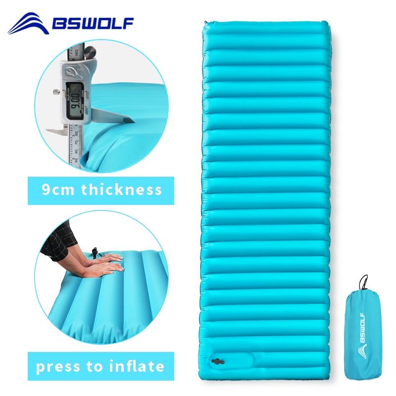 BSWOLF Inflatable Sleeping Mat Ultralight Air Mattress Single-Moisture-proof Pad