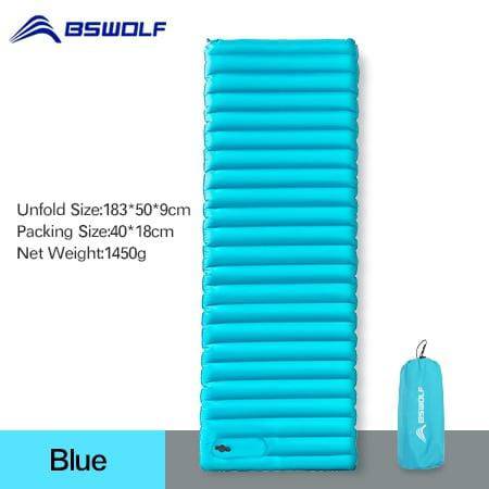 BSWOLF Inflatable Sleeping Mat Ultralight Air Mattress Single-Moisture-proof Pad