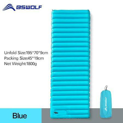 BSWOLF Inflatable Sleeping Mat Ultralight Air Mattress Single-Moisture-proof Pad