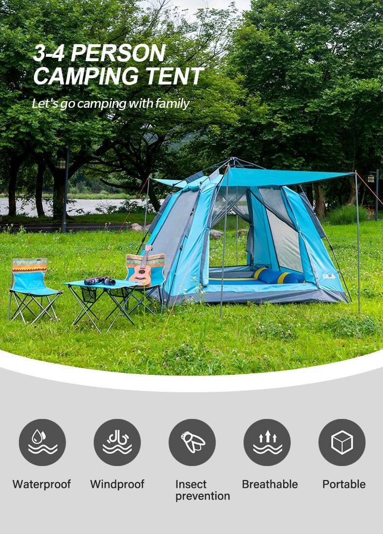 BSWolf Automatic Family Camping tent 4-person Waterproof