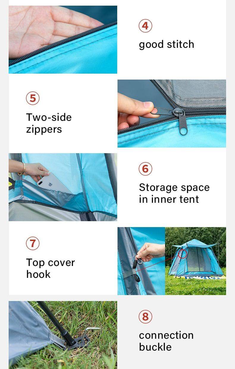 BSWolf Automatic Family Camping tent 4-person Waterproof