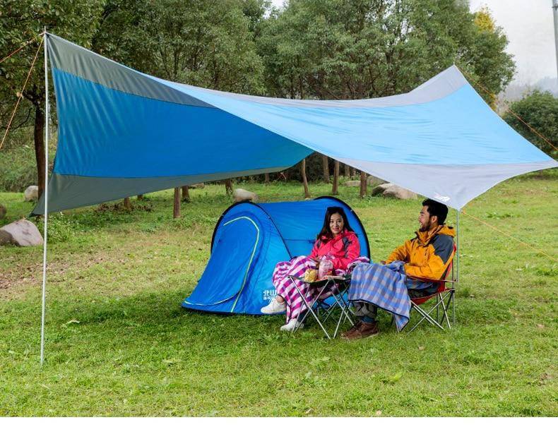 BSWolf 1 Pair Sun Shelter Iron Poles Awning
