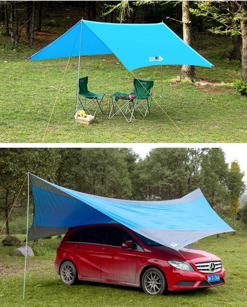 BSWolf 1 Pair Sun Shelter Iron Poles Awning