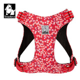 Floral Dog Harness Red 2XS