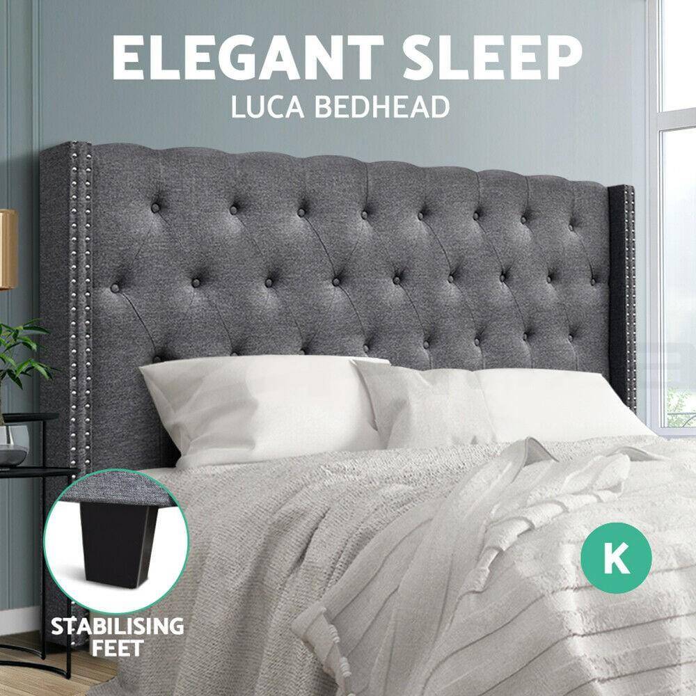 Artiss Bed Head Headboard King Size Fabric - LUCA Grey