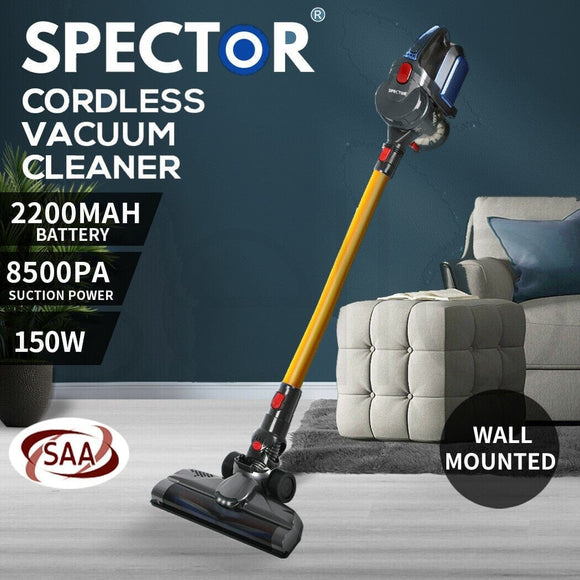 Spector 150W Handheld Vacuum Cleaner Cordless Stick Vac Bagless LED Rechargeable Gold
