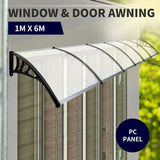 Window Door Awning Door Canopy Patio UV Sun Shield WHITE 1m x 6m DIY