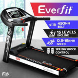 Everfit Electric Treadmill 45cm Incline Machine -Black