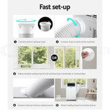 Devanti Portable Air Conditioner Cooling  Fan  Dehumidifier Window Kit White 3300W