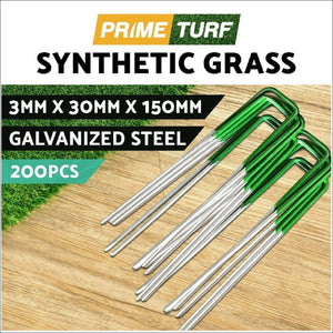 Prime Turf Artificial Grass 200pcs Synthetic Pins Fake Lawn Turf Weed Mat Pegs Joining Tape