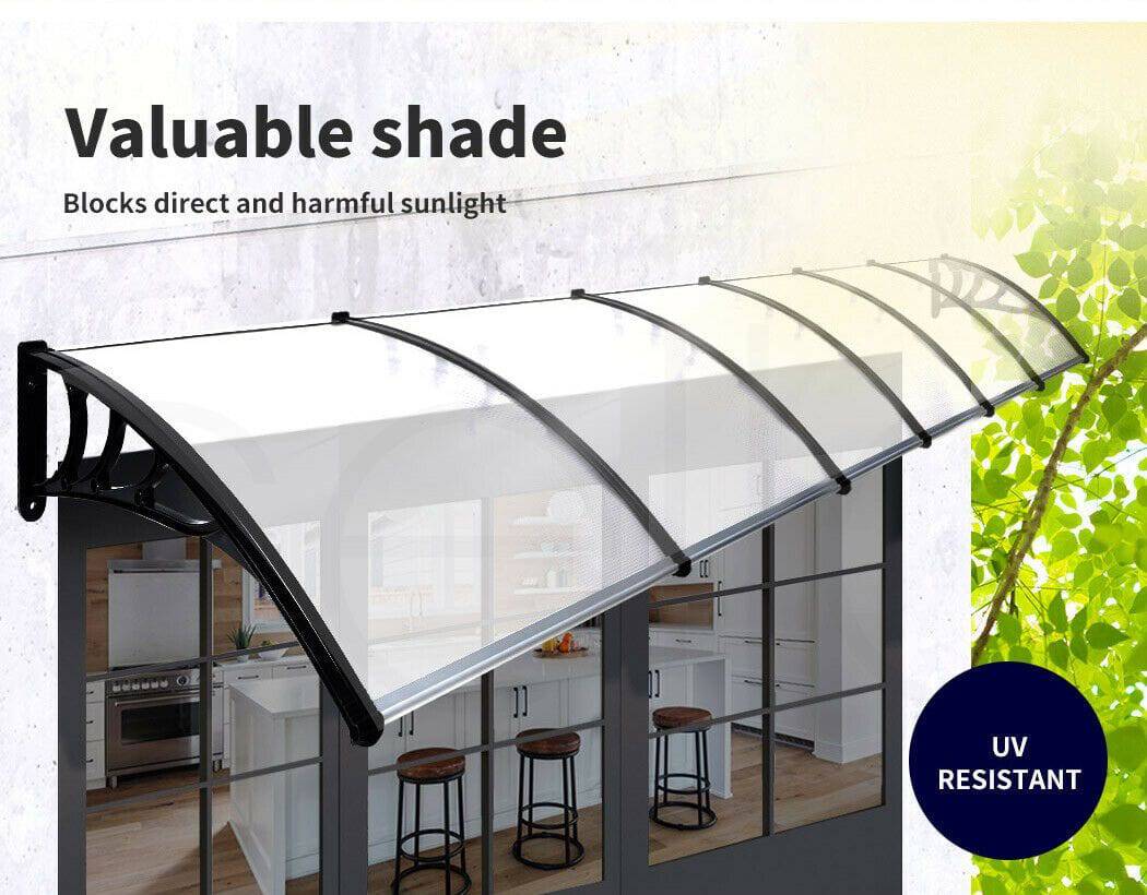 Window Door Awning Door Canopy Patio UV Sun Shield WHITE 1m x 6m DIY