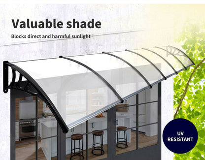 Window Door Awning Door Canopy Patio UV Sun Shield WHITE 1m x 6m DIY