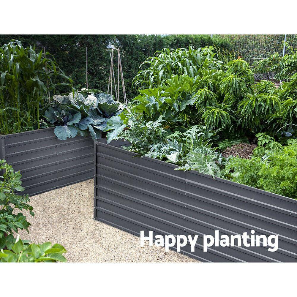 Green Fingers Garden Bed 320x80x77cm Planter Box Raised Container Galvanised Herb