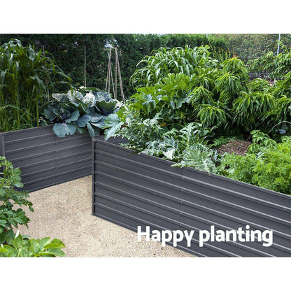 Green Fingers Garden Bed 320x80x77cm Planter Box Raised Container Galvanised Herb