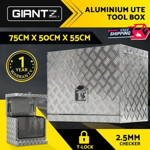 Giantz 75x50x55cm Aluminium Tool box Generator Toolbox Truck Ute Trailer Canopy 75cm x 50cm x 55cm