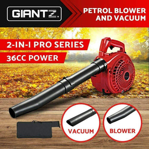 Leaf Blower and Vacuum Giantz 36CC Petrol - Orange & Black