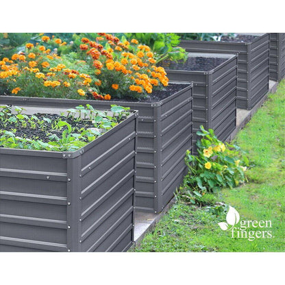 Green Fingers Garden Bed 320x80x77cm Planter Box Raised Container Galvanised Herb