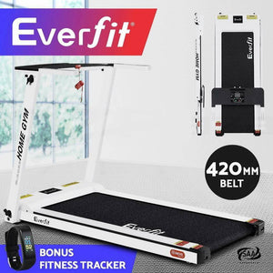 Everfit Treadmill Electric Home Gym Fitness Excercise Fully Foldable 420mm White