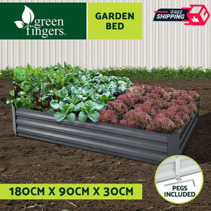Green Fingers Garden Bed 180x90cm Planter Box Raised Container Galvanised Steel
