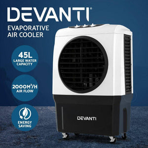 Devanti Evaporative Air Cooler Industrial Commercial Portable Water Fan Workshop