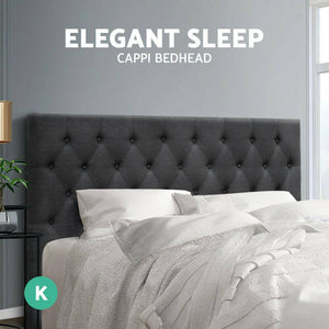 Artiss Bed Head Headboards King Size Fabric - CAPPI Charcoal