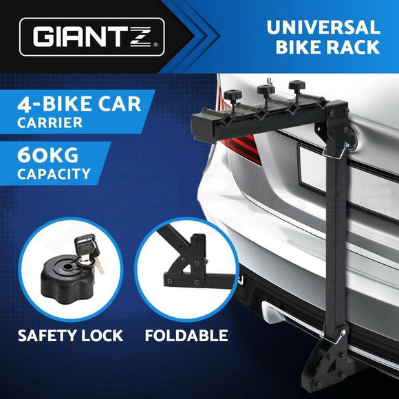 Bicycle Car Rack Tow Bar Mount | 22 Inch Holds 4x Bikes - Black