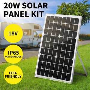20W Solar Panel Kit Mono Caravan Boat Camping Charging Source 18V Controller