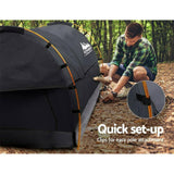 Double Swag Camping Swags Canvas Tent Deluxe Dark Grey Large Bag