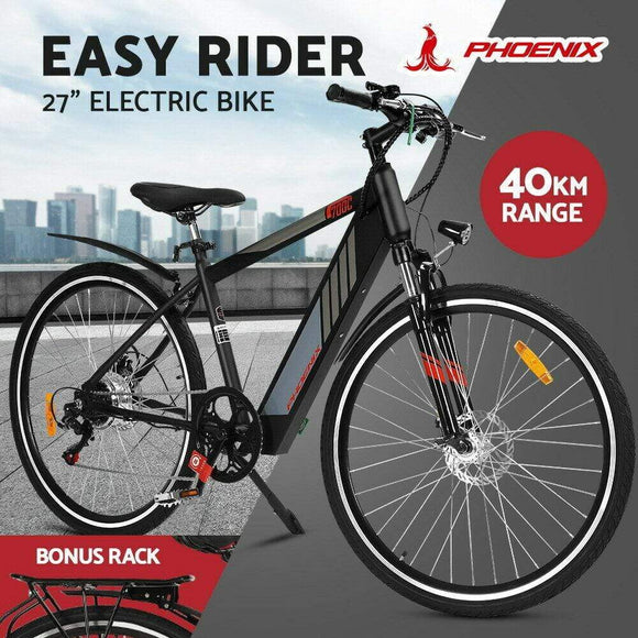 Electric Bike 27 Inch Phoenix eBike City or Mountain Black