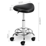 2x SADDLE Salon Stool Black PU Swivel Barber Hair Dress Chair Hydraulic Lift