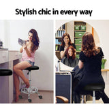 2x SADDLE Salon Stool Black PU Swivel Barber Hair Dress Chair Hydraulic Lift