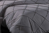 Super King Size Grey Diamond Pintuck Quilt Cover Set(3PCS)