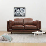 2 Seater Stylish Leatherette Brown York Sofa